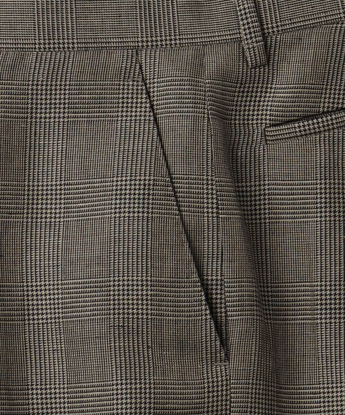 SOVEREIGN（ソブリン）の「＜SOVEREIGN＞グレンプレイド センタークリース 1プリーツパンツ RELAX MODEL（スラックス・メンズ・ブラウン・S/M/L/XL）」の8枚目の写真