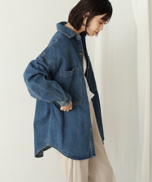 Bou Jeloud(ブージュルード)の「BIGポケットデニムジャケット(デニムジャケット・レディース・ライトブルー/ブルー/ブラック・38)」の16枚目の写真