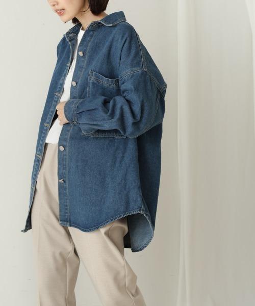 Bou Jeloud(ブージュルード)の「BIGポケットデニムジャケット(デニムジャケット・レディース・ライトブルー/ブルー/ブラック・38)」の14枚目の写真