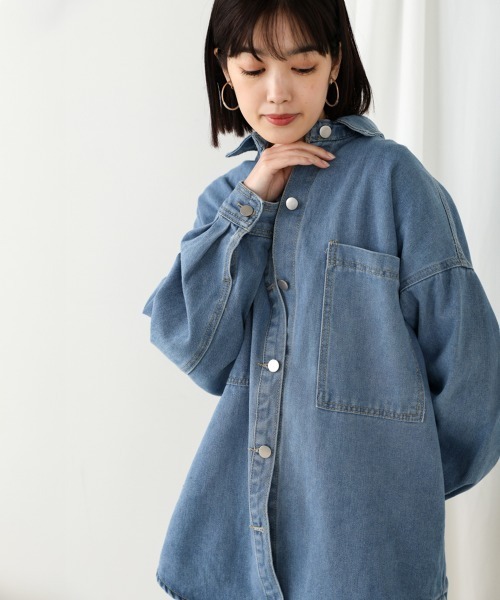 Bou Jeloud(ブージュルード)の「BIGポケットデニムジャケット(デニムジャケット・レディース・ライトブルー/ブルー/ブラック・38)」の20枚目の写真