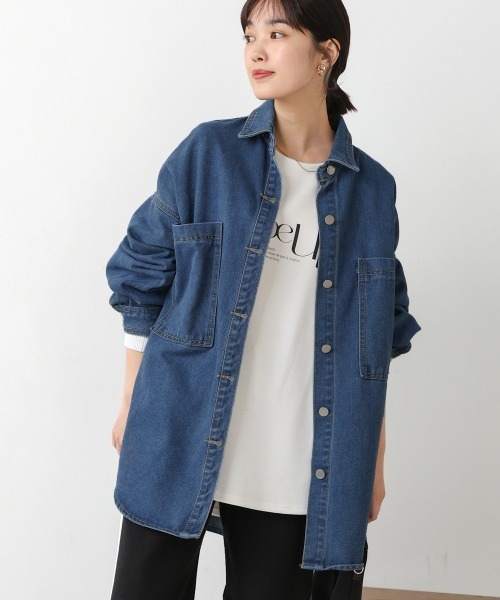 Bou Jeloud(ブージュルード)の「BIGポケットデニムジャケット(デニムジャケット・レディース・ライトブルー/ブルー/ブラック・38)」の7枚目の写真