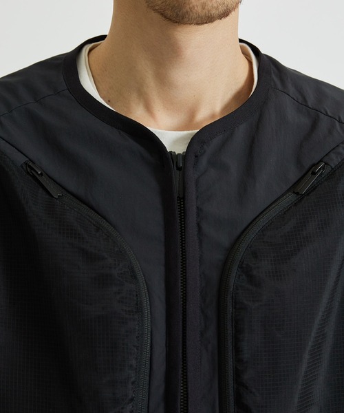 ジャケット・アウター POLYESTER TAFFETA NO COLLAR BLOUSON BLK2 11_16_0122_1400x_0be022cc-a420