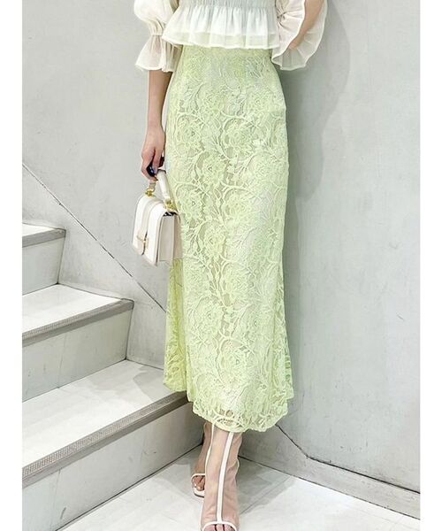 MERCURYDUO（マーキュリーデュオ）の「カラーレースバックシャンスカート（スカート・レディース・オフホワイト/イエロー・SMALL/MEDIUM）」の3枚目の写真