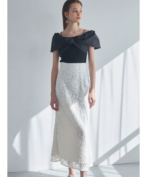 MERCURYDUO（マーキュリーデュオ）の「カラーレースバックシャンスカート（スカート・レディース・オフホワイト/イエロー・SMALL/MEDIUM）」の8枚目の写真