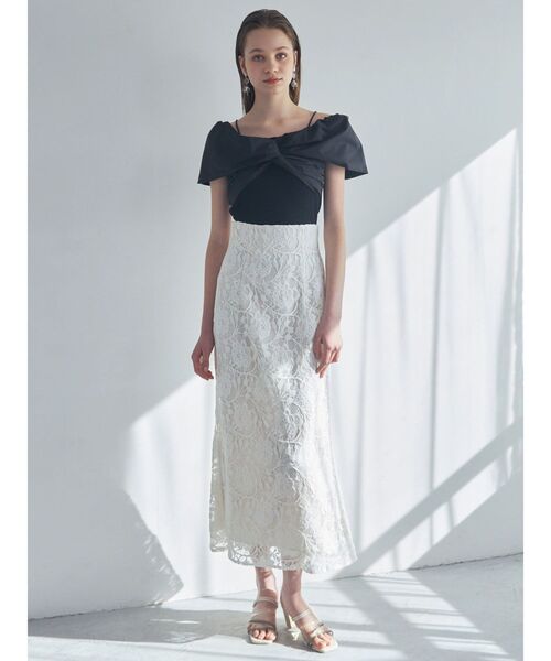 MERCURYDUO（マーキュリーデュオ）の「カラーレースバックシャンスカート（スカート・レディース・オフホワイト/イエロー・SMALL/MEDIUM）」の10枚目の写真