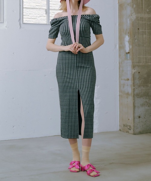 nunuforme コンビワンピース　グリーン×ブラック　145 nunuformeコンビワンピース s - koguma online shop | 子供服