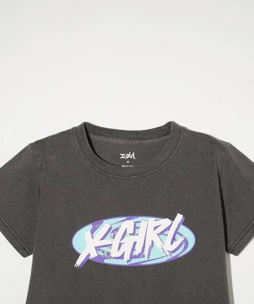 X-girl(エックスガール)の「GALAXY LOGO S/S BABY TEE(Tシャツ/カットソー・レディース・ブラック/オリーブ/ホワイト・S/M)」の13枚目の写真