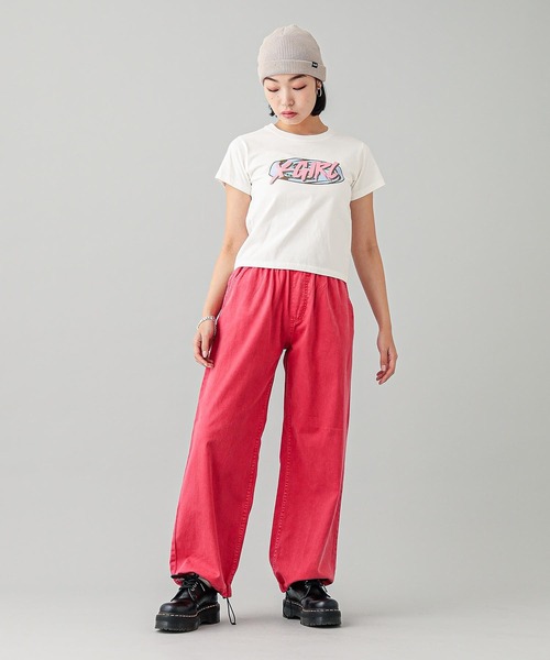 X-girl(エックスガール)の「GALAXY LOGO S/S BABY TEE(Tシャツ/カットソー・レディース・ブラック/オリーブ/ホワイト・S/M)」の7枚目の写真