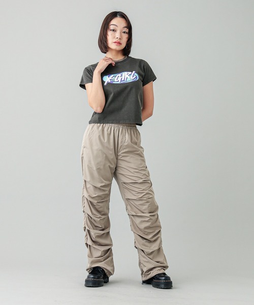 X-girl(エックスガール)の「GALAXY LOGO S/S BABY TEE(Tシャツ/カットソー・レディース・ブラック/オリーブ/ホワイト・S/M)」の22枚目の写真