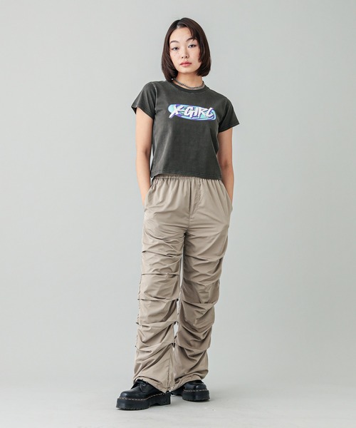 X-girl(エックスガール)の「GALAXY LOGO S/S BABY TEE(Tシャツ/カットソー・レディース・ブラック/オリーブ/ホワイト・S/M)」の21枚目の写真