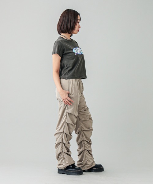 X-girl(エックスガール)の「GALAXY LOGO S/S BABY TEE(Tシャツ/カットソー・レディース・ブラック/オリーブ/ホワイト・S/M)」の20枚目の写真