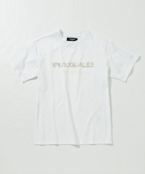1PIU1UGUALE3 RELAX (ウノピゥウノウグァーレトレ リラックス)の「1PIU1UGUALE3 RELAX(ウノピゥウノウグァーレトレ リラックス)ビーズロゴ半袖Tシャツ(Tシャツ/カットソー・メンズ・ホワイト/ブラック・S/M/L/XL/XXL)」の14枚目の写真