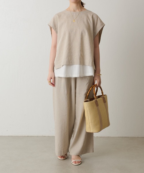 BEARDSLEY（ビアズリー）の「《セットアップ対応》ウエストリブリネンパンツ（その他パンツ・レディース・ブラック/ベージュ/カーキ・S/L/M）」の18枚目の写真