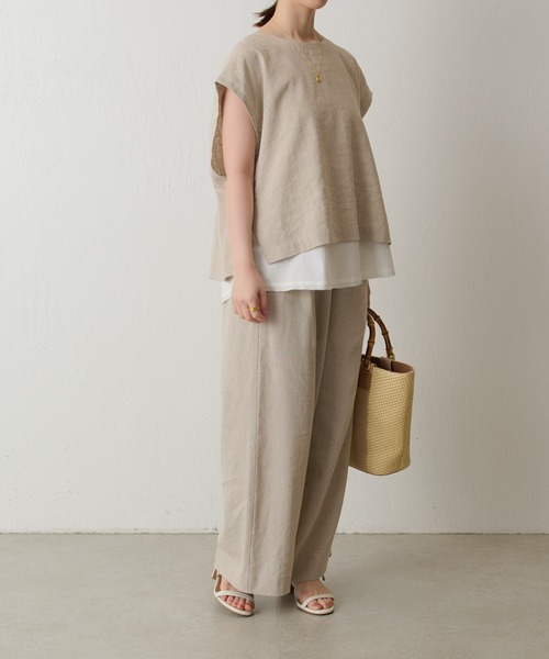 BEARDSLEY（ビアズリー）の「《セットアップ対応》ウエストリブリネンパンツ（その他パンツ・レディース・ブラック/ベージュ/カーキ・S/L/M）」の19枚目の写真