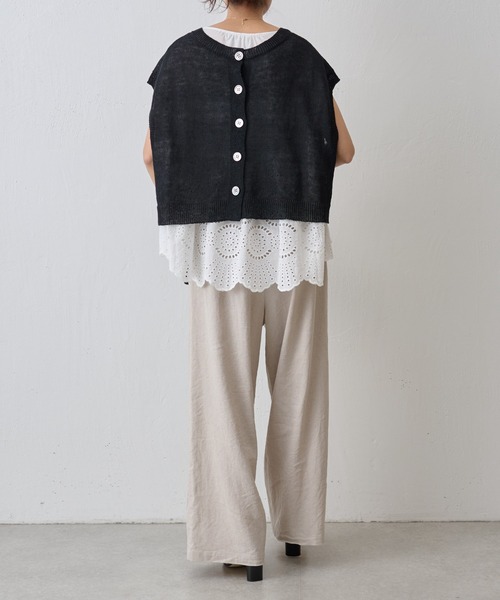 新品 タグ付き ビアズリー ウエストリブリネンパンツ BEARDSLEY（ビアズリー）の「《セットアップ対応》ウエストリブ