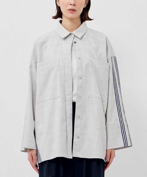 CITY TOKYO(シティトウキョウ)の「リネンライクオーバーシャツ(シャツ/ブラウス・レディース・ダークグレー/ライトグレー・FREE)」の20枚目の写真