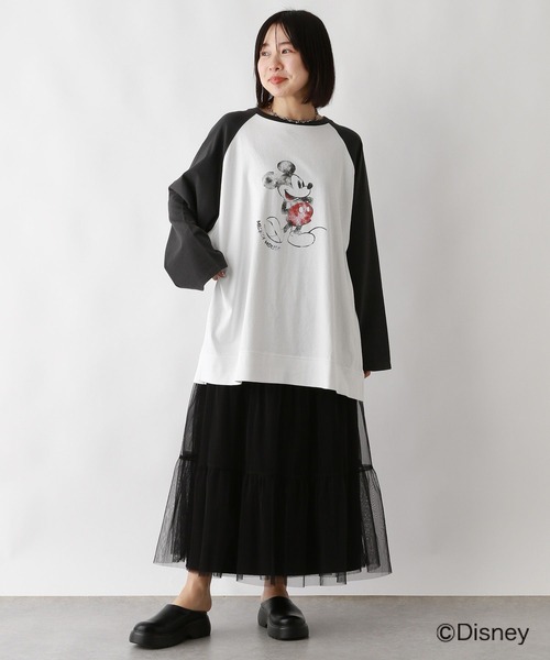 LEPSIM(レプシィム)の「MICKEY/ラグランロンT 109014(Tシャツ/カットソー・レディース・ブラック/ネイビー/ベージュ・FREE)」の5枚目の写真