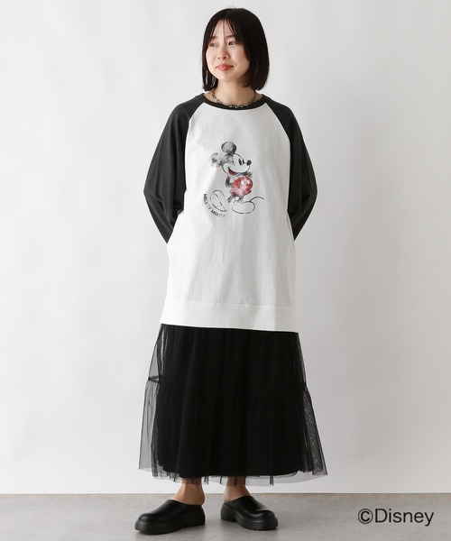 LEPSIM(レプシィム)の「MICKEY/ラグランロンT 109014(Tシャツ/カットソー・レディース・ブラック/ネイビー/ベージュ・FREE)」の6枚目の写真