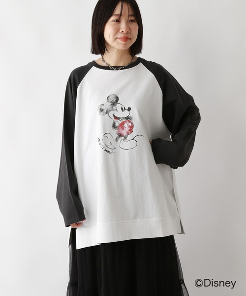 LEPSIM(レプシィム)の「MICKEY/ラグランロンT 109014(Tシャツ/カットソー・レディース・ブラック/ネイビー/ベージュ・FREE)」の8枚目の写真