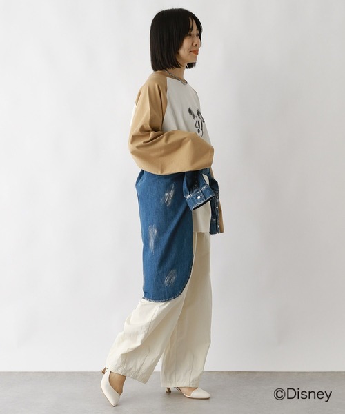 LEPSIM(レプシィム)の「MICKEY/ラグランロンT 109014(Tシャツ/カットソー・レディース・ブラック/ネイビー/ベージュ・FREE)」の9枚目の写真