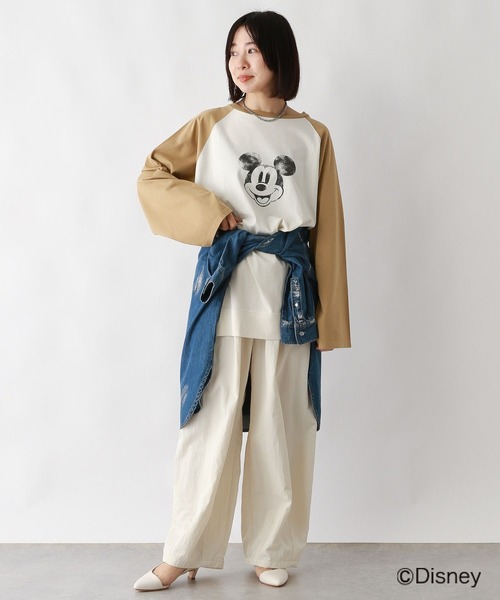 LEPSIM(レプシィム)の「MICKEY/ラグランロンT 109014(Tシャツ/カットソー・レディース・ブラック/ネイビー/ベージュ・FREE)」の10枚目の写真