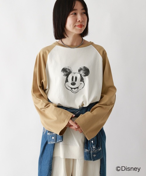 LEPSIM(レプシィム)の「MICKEY/ラグランロンT 109014(Tシャツ/カットソー・レディース・ブラック/ネイビー/ベージュ・FREE)」の13枚目の写真