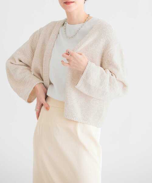 URBAN RESEARCH(アーバンリサーチ)の「ラメブークレカーディガン(カーディガン/ボレロ・レディース・アイボリー/ブラック/レッド・FREE)」の5枚目の写真