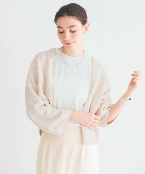 URBAN RESEARCH(アーバンリサーチ)の「ラメブークレカーディガン(カーディガン/ボレロ・レディース・アイボリー/ブラック/レッド・FREE)」の6枚目の写真