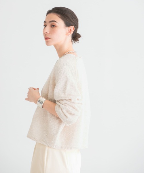 URBAN RESEARCH(アーバンリサーチ)の「ラメブークレカーディガン(カーディガン/ボレロ・レディース・アイボリー/ブラック/レッド・FREE)」の9枚目の写真