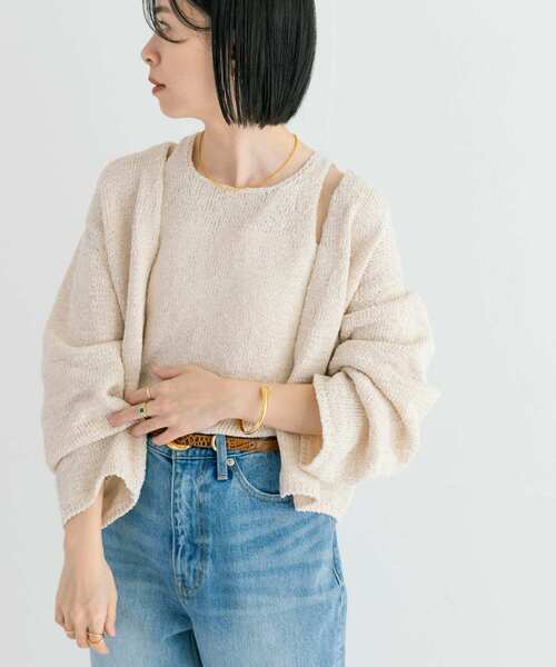 URBAN RESEARCH(アーバンリサーチ)の「ラメブークレカーディガン(カーディガン/ボレロ・レディース・アイボリー/ブラック/レッド・FREE)」の19枚目の写真