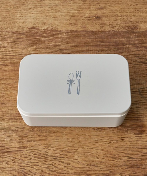 CUISINE HABITS（クイジーヌハビッツ）の「クイジーヌハビッツ スクエア1段ランチボックス（お弁当箱・レディース・グレー/ベージュ・0）」の2枚目の写真