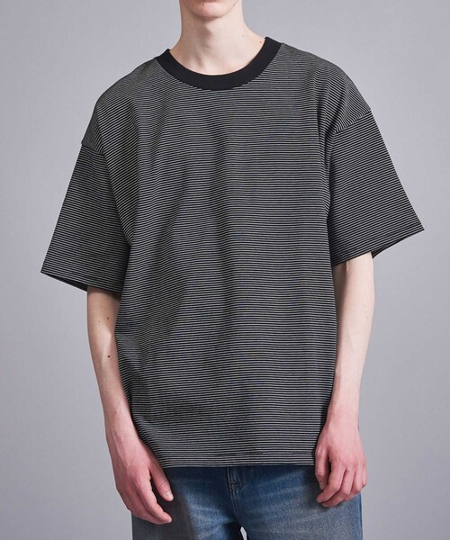BEAUTY&YOUTH UNITED ARROWS(ビューティーアンドユースユナイテッドアローズ)の「<VATANLOOP × monkey time> オーガニック ボーダー Tシャツ(Tシャツ/カットソー・メンズ・ライトグレー/ダークグリーン/ブラック・XL/L/M/S)」の6枚目の写真