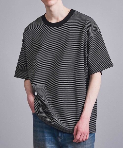 BEAUTY&YOUTH UNITED ARROWS(ビューティーアンドユースユナイテッドアローズ)の「<VATANLOOP × monkey time> オーガニック ボーダー Tシャツ(Tシャツ/カットソー・メンズ・ライトグレー/ダークグリーン/ブラック・XL/L/M/S)」の7枚目の写真