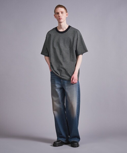 BEAUTY&YOUTH UNITED ARROWS(ビューティーアンドユースユナイテッドアローズ)の「<VATANLOOP × monkey time> オーガニック ボーダー Tシャツ(Tシャツ/カットソー・メンズ・ライトグレー/ダークグリーン/ブラック・XL/L/M/S)」の8枚目の写真