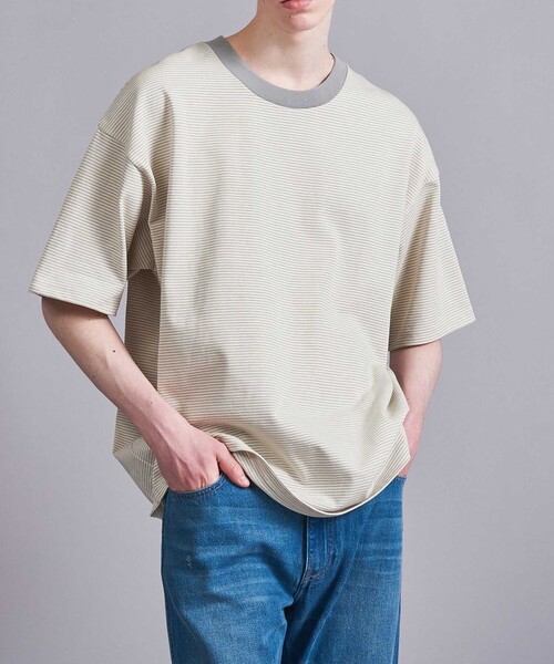 BEAUTY&YOUTH UNITED ARROWS(ビューティーアンドユースユナイテッドアローズ)の「<VATANLOOP × monkey time> オーガニック ボーダー Tシャツ(Tシャツ/カットソー・メンズ・ライトグレー/ダークグリーン/ブラック・XL/L/M/S)」の10枚目の写真
