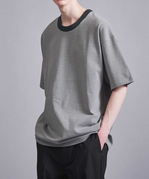 BEAUTY&YOUTH UNITED ARROWS(ビューティーアンドユースユナイテッドアローズ)の「<VATANLOOP × monkey time> オーガニック ボーダー Tシャツ(Tシャツ/カットソー・メンズ・ライトグレー/ダークグリーン/ブラック・XL/L/M/S)」の13枚目の写真