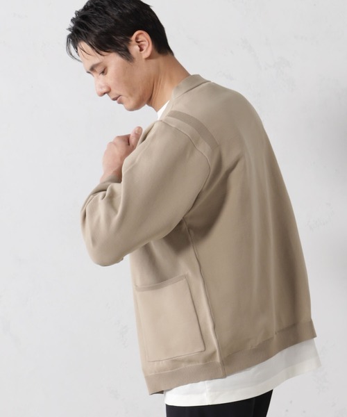 FOUND GOOD（ファウンドグッド）の「ポリガラニットカーデ（カーディガン/ボレロ・メンズ・ネイビー/ベージュ/グリーン系4/ホワイト系5・S/M/L/XL）」の11枚目の写真