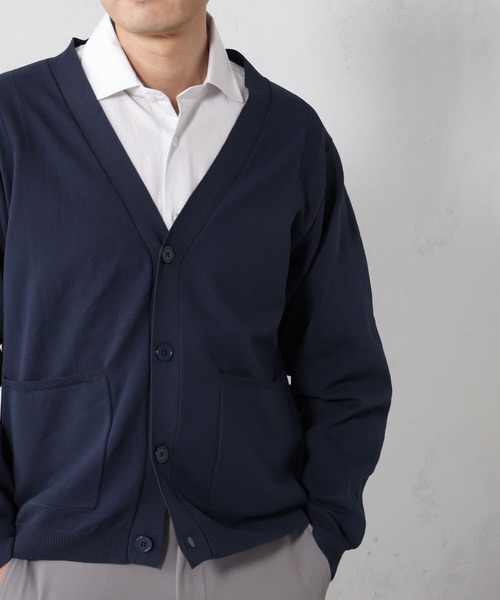 FOUND GOOD（ファウンドグッド）の「ポリガラニットカーデ（カーディガン/ボレロ・メンズ・ネイビー/ベージュ/グリーン系4/ホワイト系5・S/M/L/XL）」の19枚目の写真