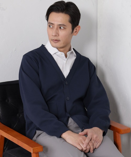 FOUND GOOD（ファウンドグッド）の「ポリガラニットカーデ（カーディガン/ボレロ・メンズ・ネイビー/ベージュ/グリーン系4/ホワイト系5・S/M/L/XL）」の20枚目の写真