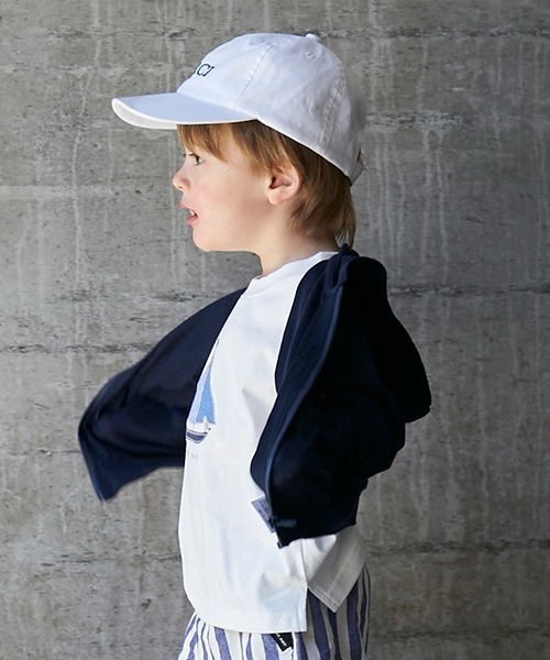 petit main(プティマイン)の「【UVカット・接触冷感】ワッフルパーカー(パーカー・キッズ・ネイビー/ライトグリーン/オフホワイト・110cm/100cm/90cm/80cm/130cm/120cm)」の13枚目の写真