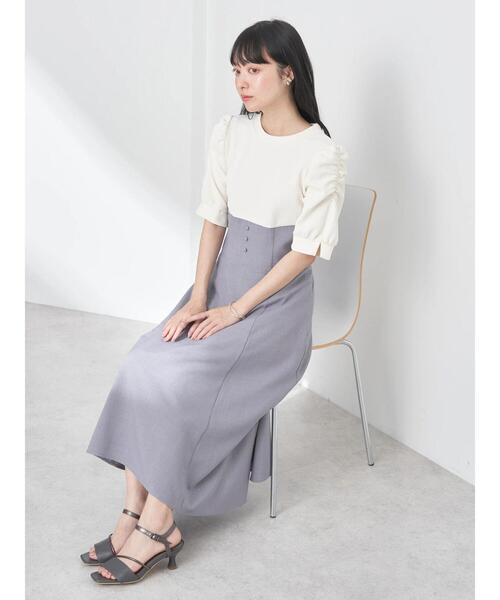 allureville エコリブカットドッキングワンピース 2 グリーン 20242014030_c6e6f6a4e2312510dd