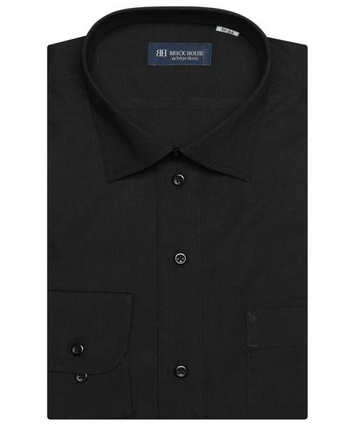 TOKYO SHIRTS(トウキョウシャツ)の「形態安定ノーアイロン ワイド 長袖ビジネスワイシャツ(ビジネスシャツ・メンズ・ブラック・首回り37cm-裄丈80cm/首回り39cm-裄丈80cm/首回り39cm-裄丈84cm/首回り41cm-裄丈82cm/首回り41cm-裄丈86cm/首回り42cm-裄丈82cm/首回り42cm-裄丈86cm/首回り43cm-裄丈82cm/首回り43cm-裄丈86cm/首回り37cm-裄丈84cm)」の1枚目の写真