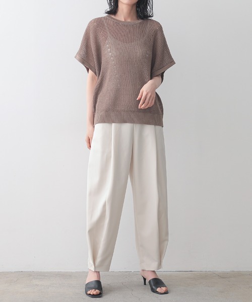 for/c（フォーシー）の「[新色追加]フレンチスリーブニットプルオーバー【サスティナブル】（ニット/セーター・レディース・アイボリー/チャコール/モカ/ネイビー/レッド・M/L/LL）」の9枚目の写真