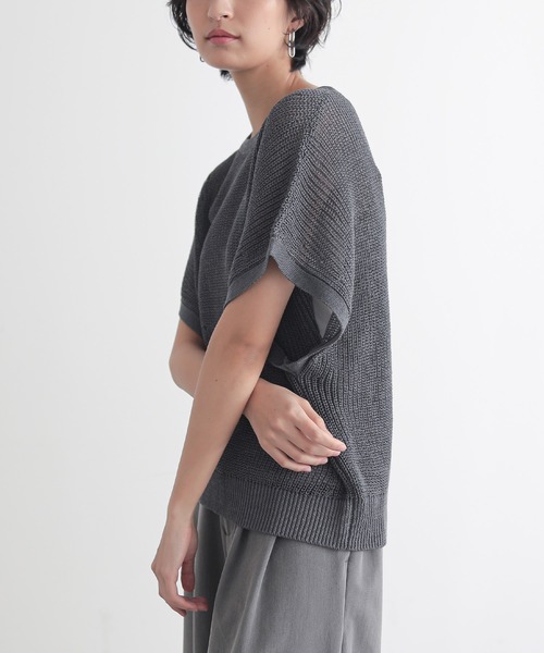 for/c（フォーシー）の「[新色追加]フレンチスリーブニットプルオーバー【サスティナブル】（ニット/セーター・レディース・アイボリー/チャコール/モカ/ネイビー/レッド・M/L/LL）」の14枚目の写真