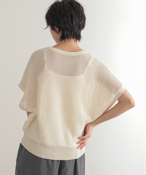 for/c（フォーシー）の「[新色追加]フレンチスリーブニットプルオーバー【サスティナブル】（ニット/セーター・レディース・アイボリー/チャコール/モカ/ネイビー/レッド・M/L/LL）」の17枚目の写真