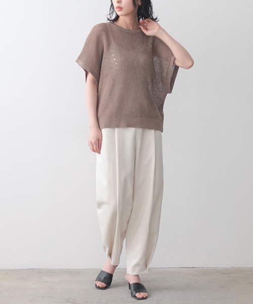 for/c（フォーシー）の「[新色追加]フレンチスリーブニットプルオーバー【サスティナブル】（ニット/セーター・レディース・アイボリー/チャコール/モカ/ネイビー/レッド・M/L/LL）」の10枚目の写真