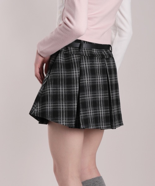 タグ付き未使用品★ブルーレーベル スカート チェック ベルト ボックスプリーツ HOOK(フック)の「【HOOK】for girls 定番 チェック柄ボックス