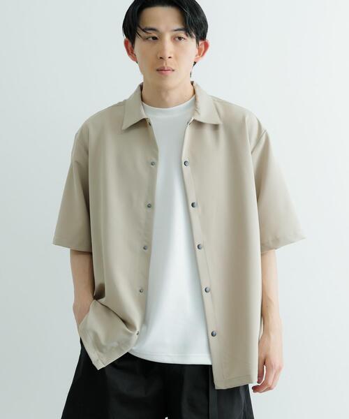 ポリエステル縮絨 ねじれ半袖シャツ ポリエステル縮絨 ねじれ半袖シャツ