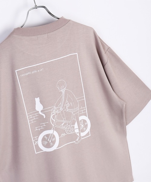 WESTSEA（ウエストシー）の「接触冷感 TASOGAREガール & キャット ネコ クールポンチ 半袖Tシャツ（Tシャツ/カットソー・メンズ・ブラック系その他/ホワイト系その他2/ブラック/グレイッシュベージュ/ブラック系その他2/ホワイト/ホワイト系その他/ベージュ系その他/ベージュ系その他2・M/L）」の8枚目の写真