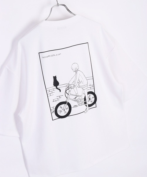WESTSEA（ウエストシー）の「接触冷感 TASOGAREガール & キャット ネコ クールポンチ 半袖Tシャツ（Tシャツ/カットソー・メンズ・ブラック系その他/ホワイト系その他2/ブラック/グレイッシュベージュ/ブラック系その他2/ホワイト/ホワイト系その他/ベージュ系その他/ベージュ系その他2・M/L）」の15枚目の写真